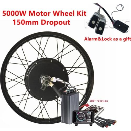 Motorcycle rim QS V3 72v 5000W 3.5T/5T Rear Wheel Kit 150mm Dropout Electric Bike Conversion Kit waterproof controller