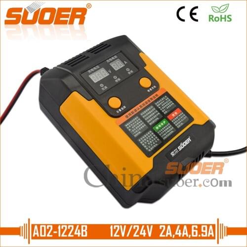Suoer【Battery charger 】 fully automatic smart battery charger 12V 24V car battery charger(A02-1224B)
