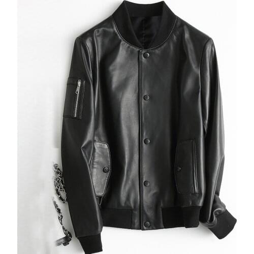 Pop Spring Autumn Lady Genuine Sheep Leather Short Jacket 100% Real Sheep Leather Coat Real Sheepskin Coat A047