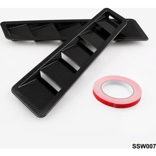 1 Pair Universal Race Car Hood Air Vent Louver Panel Trim ABS Carbon Pattern