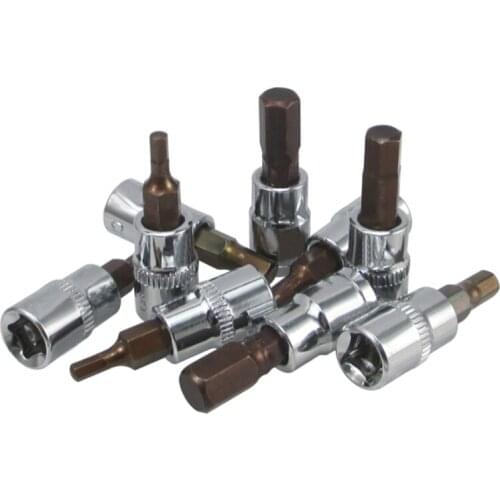 1PCS 37mm 1/4'' Dr Hex Allen Key Bit Socket Tools H2mm/2.5mm/3mm/4mm/5mm/6mm/7mm/8mm/10mm Replacement Bit Socket