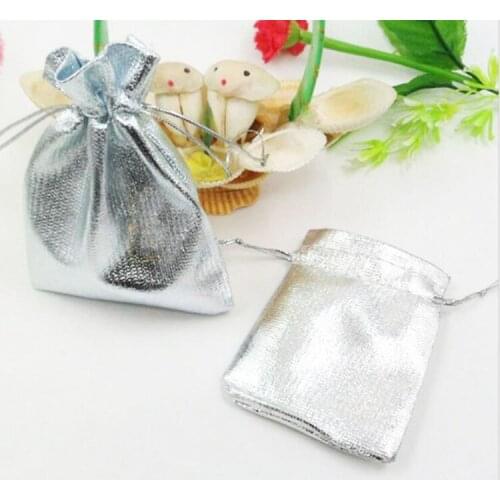 200pcs 7*9cm Silver bags woman vintage drawstring bag for Wed/Party/Jewelry/Christmas/Gift diy handmade Pouch Packaging Bag