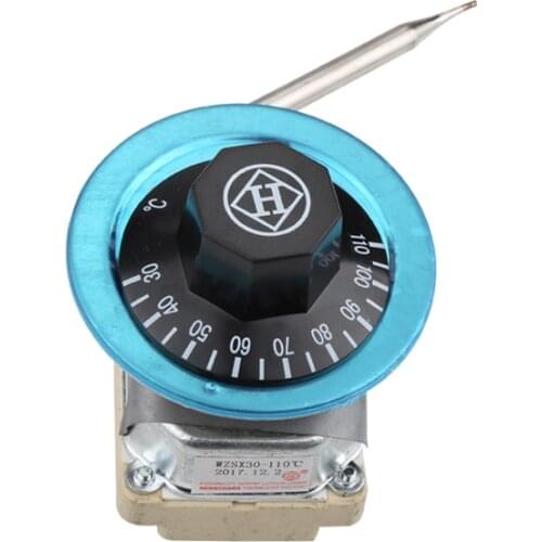 380V 30-110 degrees Celsius 6 Pins Capillary Dial Thermostat 6 Feets Tempering Switch 3-phase Adjustable Temperature Controller