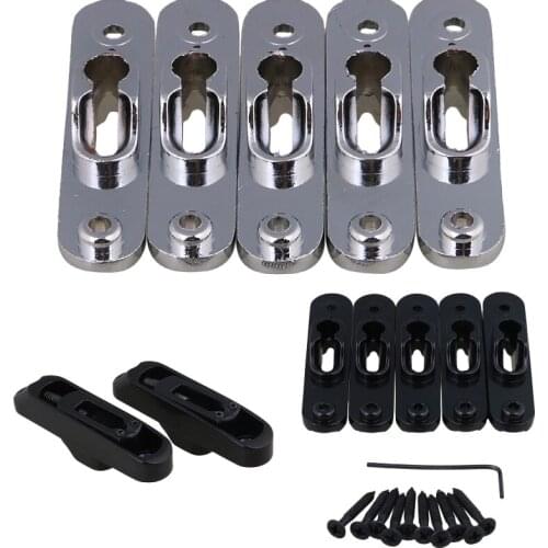 5PCS Chrome 5-Single String Bass Bridge for Bass Guiter Musical Parts