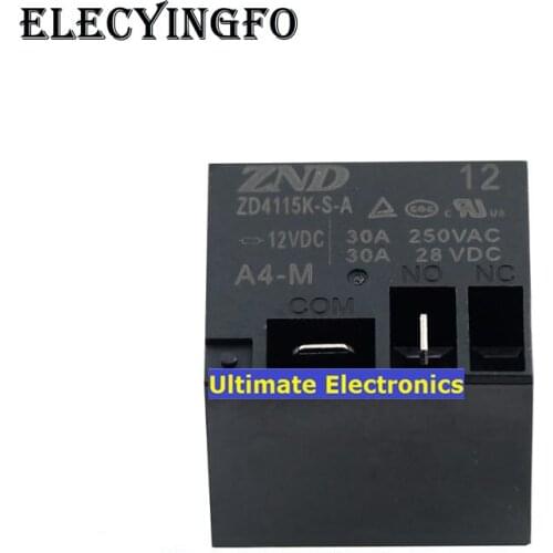 5pcs ZD4115K-S-A-12VDC-A4-M A group of normally open 4 feet 30A relay