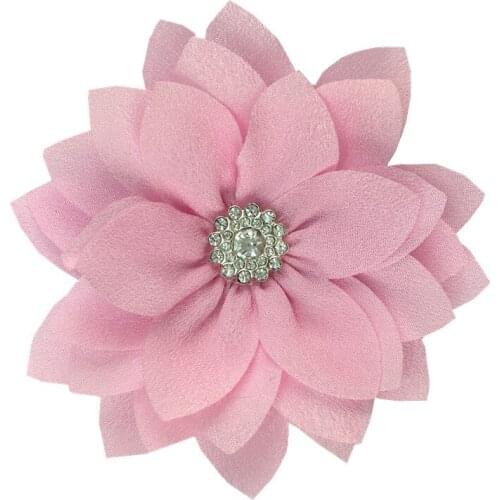 50 pcs/lot, New style 9 cm handmade flower headdress pointed lotus leaf flower stick drill hairpin girl headband accessories