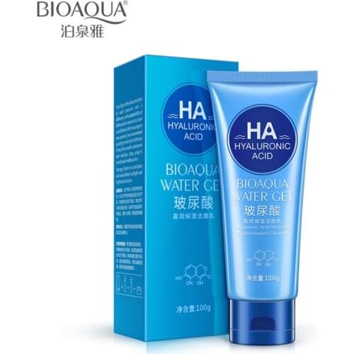 BIOAQUA Skin Care Hyaluronic Acid Facial Pore Cleanser Whitening Hydrating Moisturizing Deep Cleaning Washing Tender
