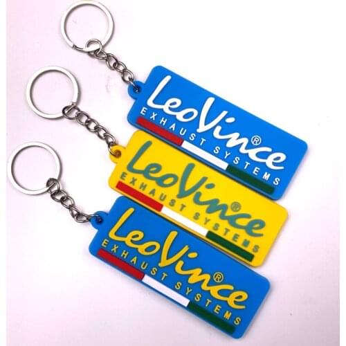 Motorcycle Embroidery Strap Keyring Keychain Double Sided For Leovince
