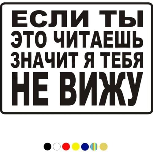 CS-1343# If you read it, then I don’t see you! funny car sticker vinyl decal white/black for auto car stickers styling