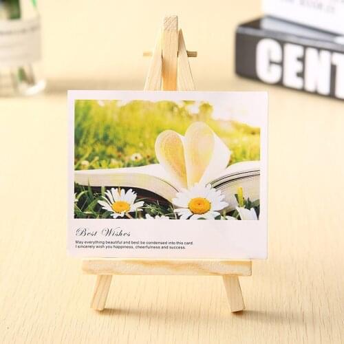 10pcs Mini Wooden Craft Display Hold Desk Postcard Invitation Display Easel Stand For Home Wedding Party Display Decorating