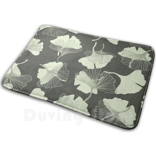 Ginkgo Biloba Leaves On Green Background Carpet Mat Rug Cushion Soft Non - Slip Ginkgo Biloba Ginkgo Nature Leaves Green