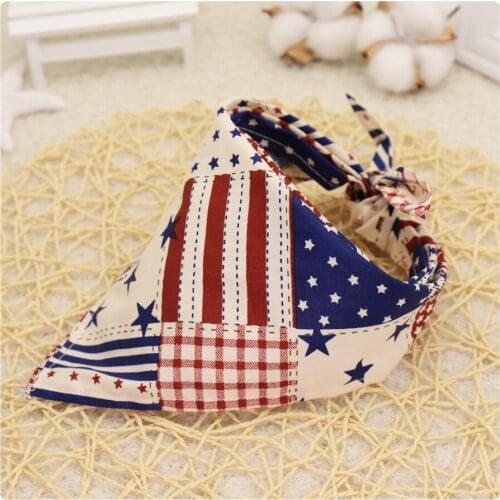 Cotton pet dog triangle towel lace-up childrens saliva towel baby baby headband towel