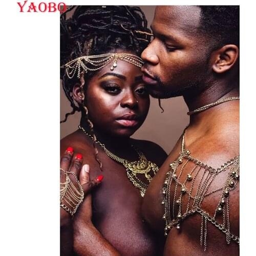 Diy Diamond Painting African couple portrait art Diamond Embroidery Full square round drilling 5d Diamond Mosaic kits