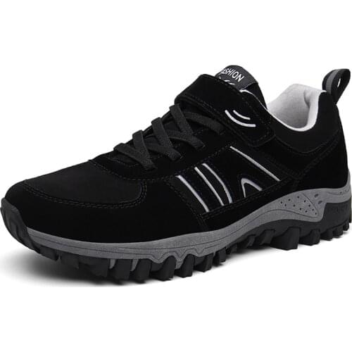 Men Women Durable Hiking Shoes Non Slip Durable Unisex Causal Walking Sneakers Couple Sport Footwear Hook & Loop Jogging