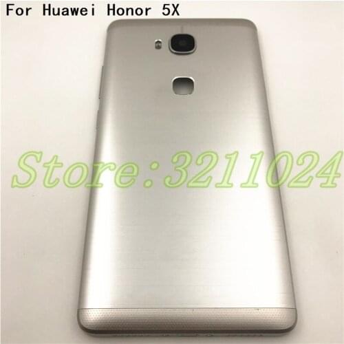 5.5" New For Huawei Honor 5X Metal Rear Back Battery Cover Housing with Power Volume Button+Camera Lens
