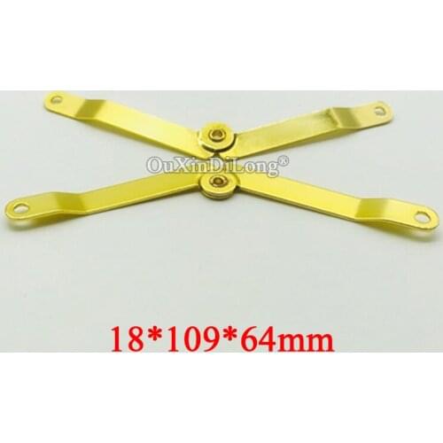 500PCS 18*109*64mm Gold Lid Stay Metal Folding Hinges Support Braces For Wood Box Jewelry Humidor Repair Accessories DIY Tools