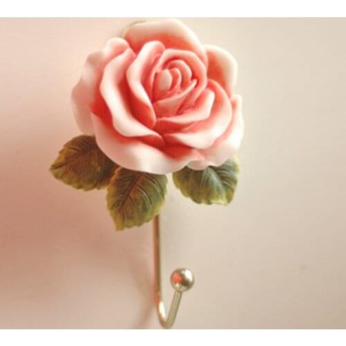 Fashion rose hooks clothes hanger wall hook home decoration clothes hooks storage racks flower rails bar wedding party decor