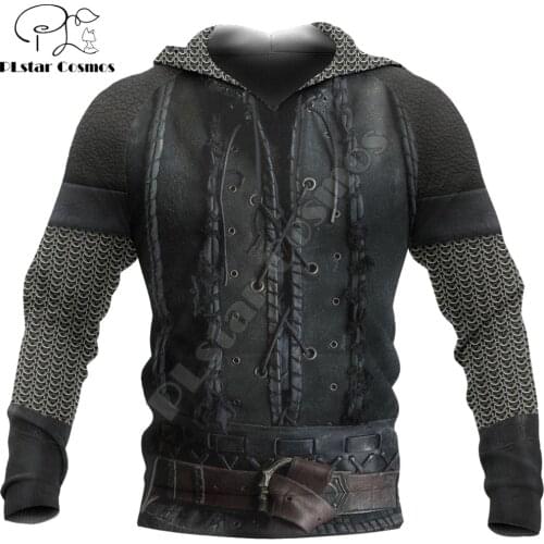 The Last Kingdom Warrior Chainmail Armor 3D Printed Men Hoodie Unisex Deluxe Sweatshirt Zip Pullover Casual Streetwear KJ390