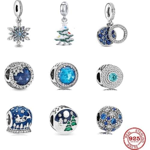 2020 New Christmas Snow Elk Christmas Tree Beads fit Original Pandora Charms Silver 925 Bracelet DIY Women Jewelry Berloque