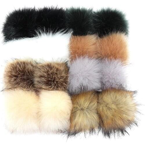16 Pcs 10cm Winter Faux Fur Ball Women Pompom Car Bag Key Ring Keychain Elastic DIY KeyChain Rabbit Hair Bulb Bags Decoration