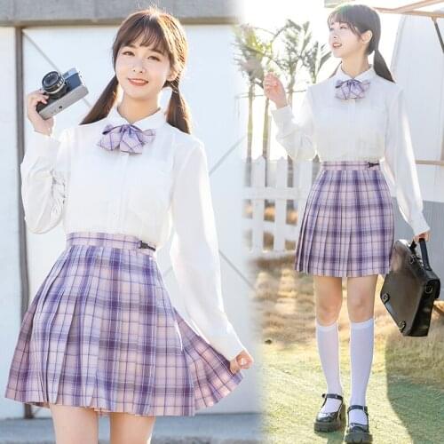 Real photos of Youwu JK uniform genuine plaid skirt spot pleated skirt spring summer collegiate student skirt