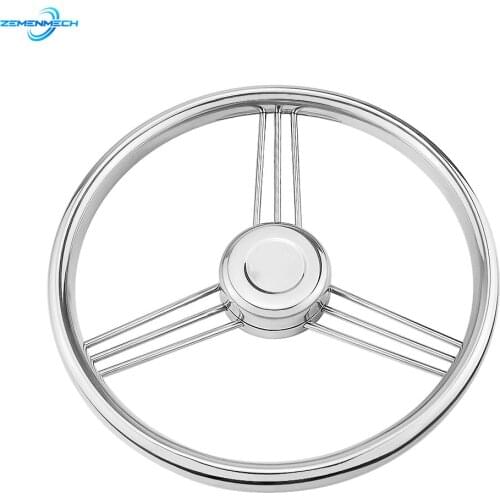 13-1/2'' 342mm Steering Wheel 316 Stainless Steel Marine Grade 3 Spoke 15 Degree Boat Yacht Accessories Marine Barco Camper Van