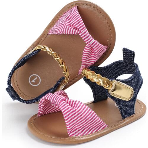 New Baby Girl Shoes Girls Bow-Knot Canvas Sandals Summer Kid Casual Crib Shoes Bow Sandals Newborn