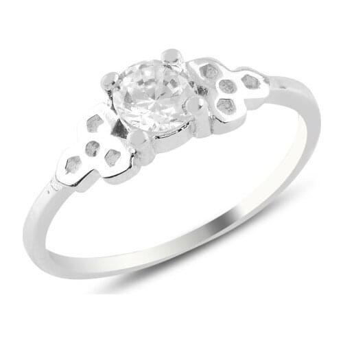 Silver 925 Sterling Zircon Engagement Ring