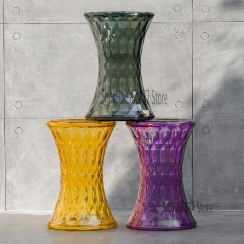 Crystal Stool Nordic Simple Color Diamond Transparent Stool Bathroom Shoe Stool Creative Low Stool Sofa Side Table