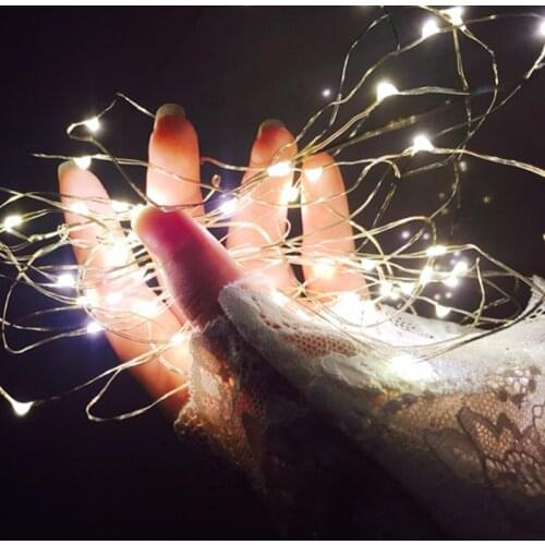 DIY Fairy String Lights Branch Tree Outdoor Silver Wire Fairy Lights for Cafe Bar Wedding Party Xmas Home Decor Lighting
