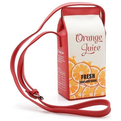 Strawberry banana Milk Boxed Bag sweet Girl PU Leather Shoulder Bag Small Square Bag 2019 new Designer Mobile Phone Bag purse