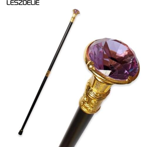 Lavender Diamond Walking Stick For Men Decorative Walking Cane Women Orange Crystal Handle Elegant Fashion Walking Stick