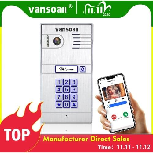VANSOALL WIFI Video Doorbell Intercom Outdoor Camera Night Vision Weatherproof Support Wireless Monitor and Unlocking for Home