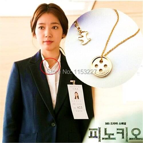 Pinocchio bright gold short necklace accessories lovers' lucky buttons pendant-necklace colar