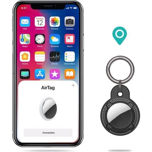 For Apple Airtags Carbon Fiber Pattern Tpu Protective Cover Protective Skin Cover TPU Case Purse Bag Pendant For AirTag