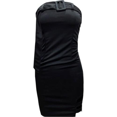 ZC3431 2021 summer new women fashion sexy temperament wipe bosom wrap hip show thin dress female cheap wholesale