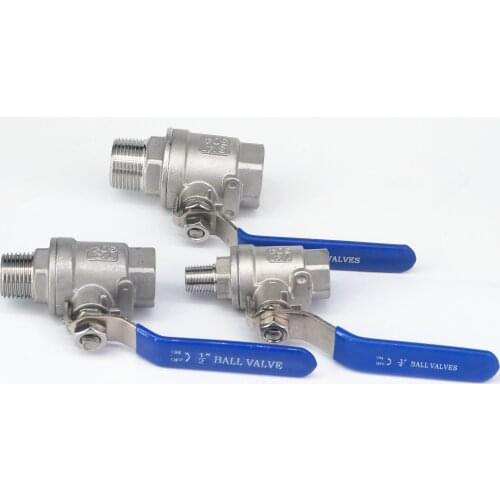 1/4" 1/2" 3/4" 1" 2" BSP Female To Male 304 Stainless Steel 2-Piece Type Ball Valve Full Port Water Steam 358 PSII