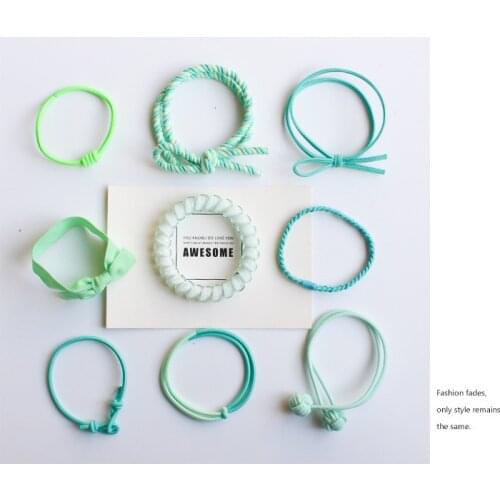 1 set=9pcs Bow Hair Clips Elastic Hair Bands for Girls Kids Hairpins Hair Accessories Hoop Set Scrunchy Headband Rubber Band