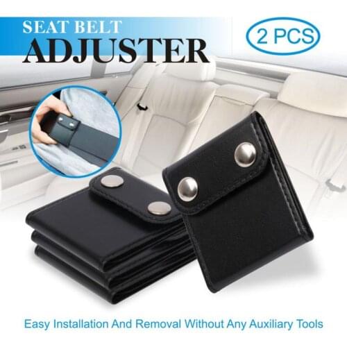 2PCS Automobiles Parts Car Seat Belts Padding New Hot Sale Pair Of Black Leather Car Seat Belt Adjusters