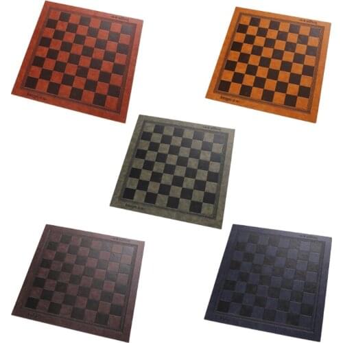 24BD Embossed Design Leather International Chess Board Games Mat Checkers Universal Chessboard Birthday Gift