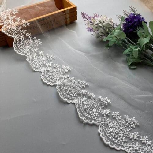 3yrd/lot 14cm Width White Clothing Material DIY Craft Wedding Embroidery Lace Trim Sewing Accessories Home Decoration New