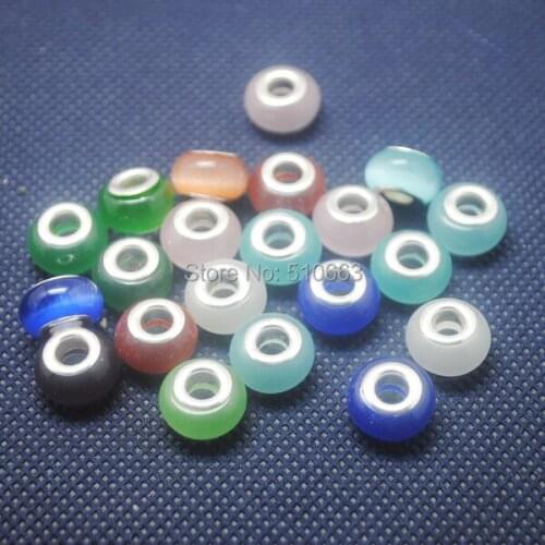 50 Pieces/Lot, New Single Colors Of Glass Bead,Cat Eye,Big Hole size For Charms bracelet making,Size: 8x13mm,5.0mm diameter