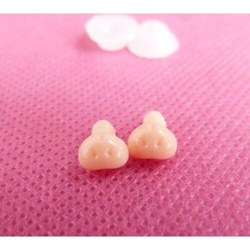 500pcs/lot --- 5x6mm mini fox animal safety toy noses flesh color & white washer for diy toy plush doll accessories