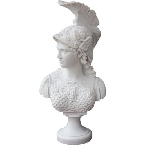 Athena Roman Goddess of Wisdom: Bonded Marble Figure Sculpture Design Toscano Minerva Bust Resin Crafts Home Decoration