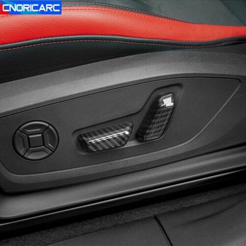 Car Styling Carbon Fiber Color Front Seat Back Adjustment Handle Decoration Cover Trim For Audi Q3 2019 Interior Accessories