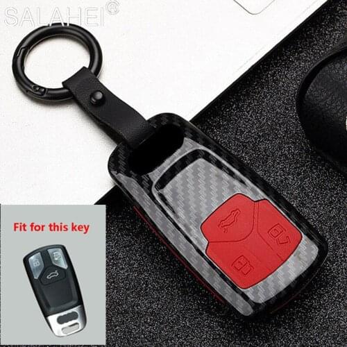 New ABS+Silica gel Carbon fiber Car Key Cover Case For Audi Q3 Q5 Sline A3 A5 A6 C5 A4 B6 B7 B8 TT 80 S6 C6 Remote carKey Jacket