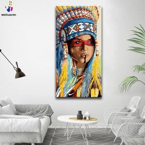 DIY colorings pictures by numbers with colors Ethnic style decoration picture drawing painting by numbers framed Home