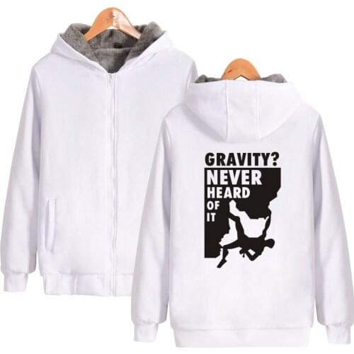 Leisure Aikooki New Gravity Never Heard Of It Thicker Hoodie Men/Women zipper Sweatshirt Winter Warm Villus Thicken Zipper hoodi
