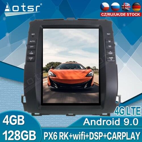 For Toyota Land Cruiser Prado Lexus GX470 2002 - 2009 Car Multimedia Player Tesla Big Screen Android 9.0 GPS Navigation Stereo