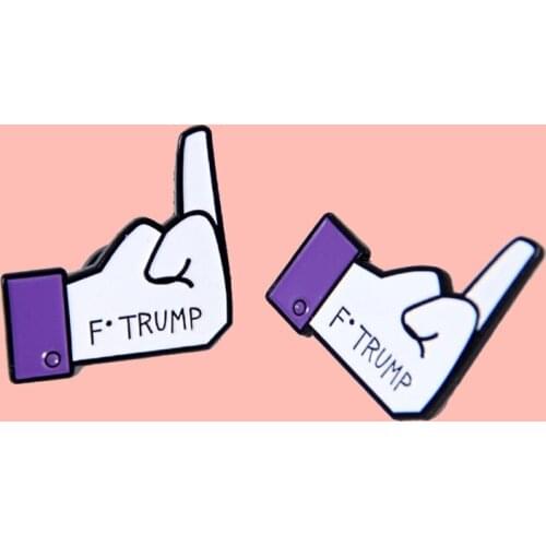 F.TRUMP Contempt U.S. President Trump 2020 Enamel Brooch Pins Badge Lapel Pins Alloy Metal Fashion Jewelry Accessories Gifts
